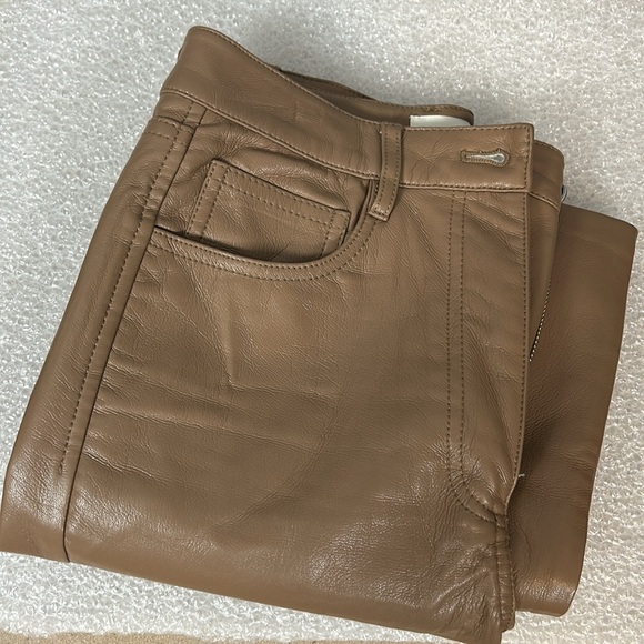 Wilfred Faux Leather Vegan Tan Melina Pants size 2 - Picture 15 of 15